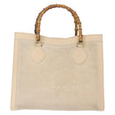 GUCCI Bamboo Hand Bag Suede Light Beige Gold 002 2853 0260 0 Auth am9506-2