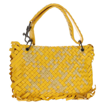 BOTTEGA VENETA INTRECCIATO Shoulder Bag Leather Yellow 239897 Auth am9513V