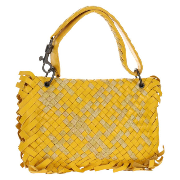 BOTTEGA VENETA INTRECCIATO Shoulder Bag Leather Yellow 239897 Auth am9513V