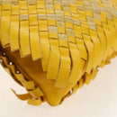 BOTTEGA VENETA INTRECCIATO Shoulder Bag Leather Yellow 239897 Auth am9513V-12