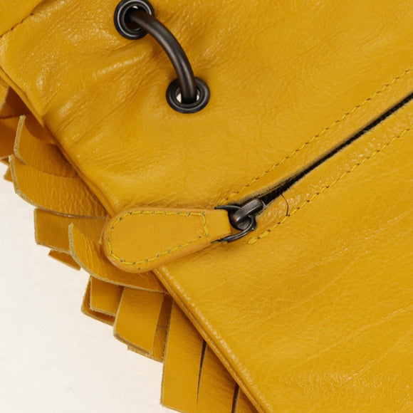 BOTTEGA VENETA INTRECCIATO Shoulder Bag Leather Yellow 239897 Auth am9513V