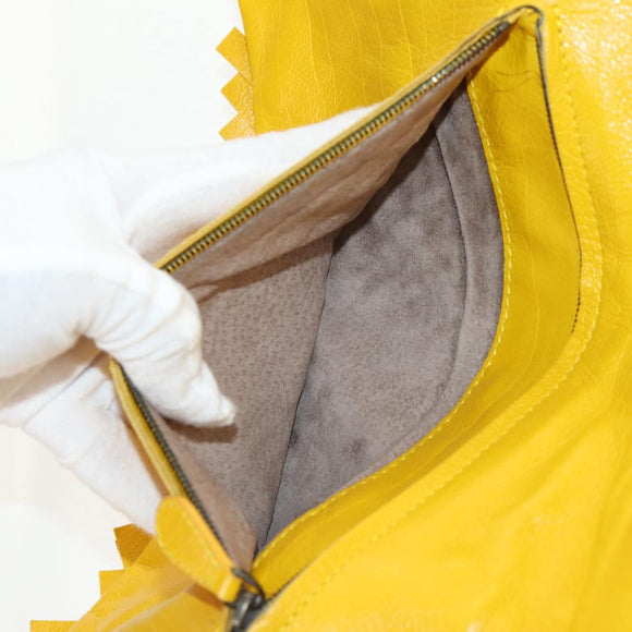 BOTTEGA VENETA INTRECCIATO Shoulder Bag Leather Yellow 239897 Auth am9513V