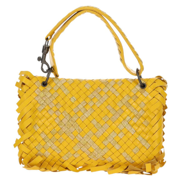 BOTTEGA VENETA INTRECCIATO Shoulder Bag Leather Yellow 239897 Auth am9513V