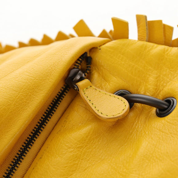 BOTTEGA VENETA INTRECCIATO Shoulder Bag Leather Yellow 239897 Auth am9513V