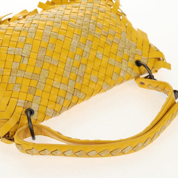 BOTTEGA VENETA INTRECCIATO Shoulder Bag Leather Yellow 239897 Auth am9513V