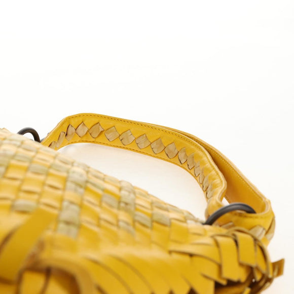 BOTTEGA VENETA INTRECCIATO Shoulder Bag Leather Yellow 239897 Auth am9513V
