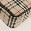 BURBERRY Nova Check Shoulder Bag Canvas Beige Silver Auth am9514V-15