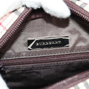 BURBERRY Nova Check Shoulder Bag Canvas Beige Silver Auth am9514V-10