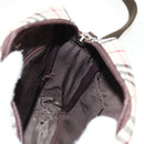 BURBERRY Nova Check Shoulder Bag Canvas Beige Silver Auth am9514V-23