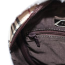 BURBERRY Nova Check Shoulder Bag Canvas Beige Silver Auth am9514V-25