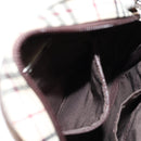 BURBERRY Nova Check Shoulder Bag Canvas Beige Silver Auth am9514V-26