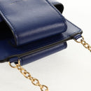 Salvatore Ferragamo Vara Chain Shoulder Phone Case Vala Blue Auth am9515V-15
