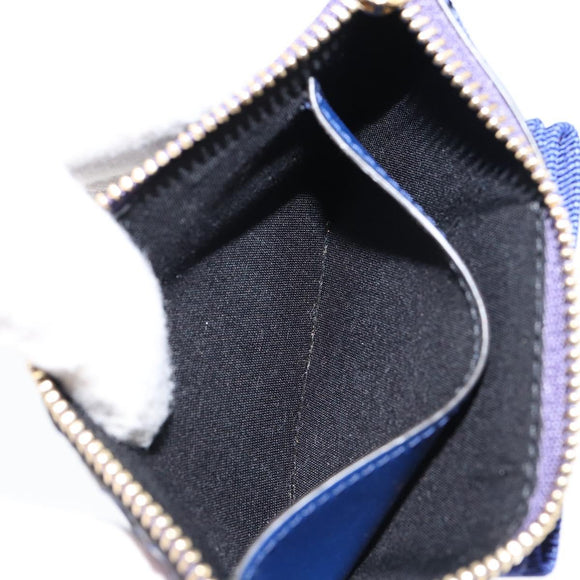 Salvatore Ferragamo Card Case Coin Purse Leather Blue Auth am9516V