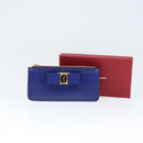 Salvatore Ferragamo Card Case Coin Purse Leather Blue Auth am9516V-12