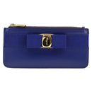 Salvatore Ferragamo Card Case Coin Purse Leather Blue Auth am9516V-13