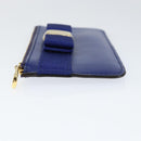 Salvatore Ferragamo Card Case Coin Purse Leather Blue Auth am9516V-4