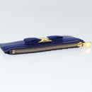 Salvatore Ferragamo Card Case Coin Purse Leather Blue Auth am9516V-5