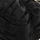 PRADA Gathered Hand Bag Nylon 2way Black Gold Auth am9517V-15