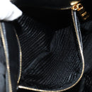 PRADA Gathered Hand Bag Nylon 2way Black Gold Auth am9517V-27