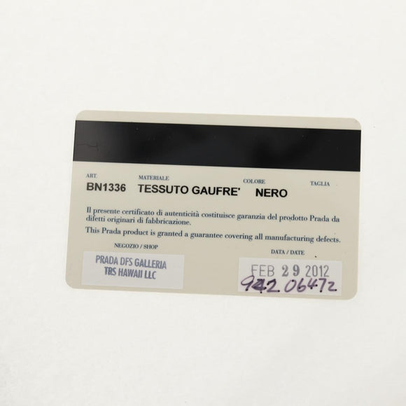 PRADA Gathered Hand Bag Nylon 2way Black Gold Auth am9517V