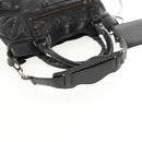 BALENCIAGA The First Hand Bag Leather 2way Black 103208 Auth am9518V-9