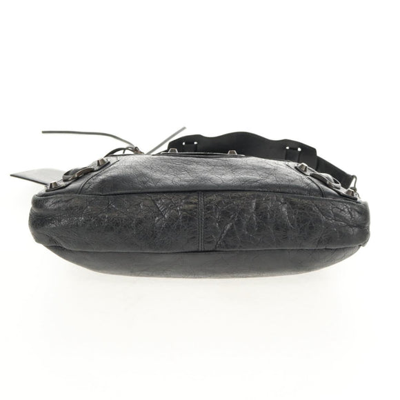 BALENCIAGA The First Hand Bag Leather 2way Black 103208 Auth am9518V