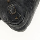 BALENCIAGA The First Hand Bag Leather 2way Black 103208 Auth am9518V-17