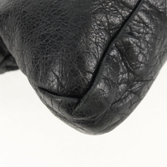 BALENCIAGA The First Hand Bag Leather 2way Black 103208 Auth am9518V