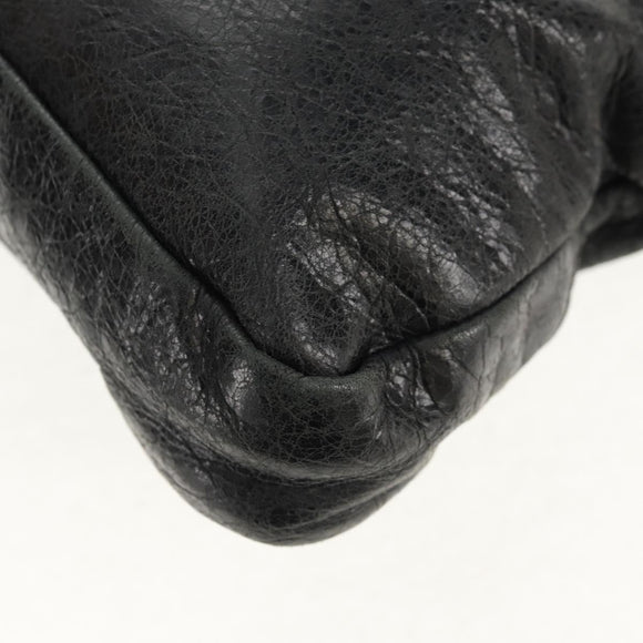 BALENCIAGA The First Hand Bag Leather 2way Black 103208 Auth am9518V