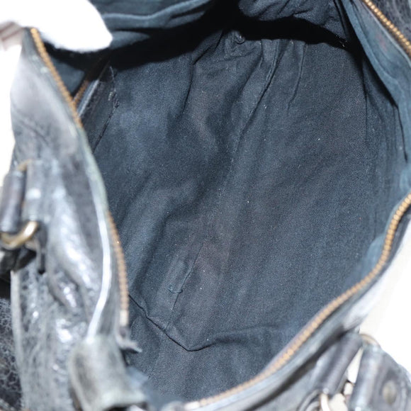 BALENCIAGA The First Hand Bag Leather 2way Black 103208 Auth am9518V