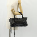 BALENCIAGA The First Hand Bag Leather 2way Black 103208 Auth am9518V-28