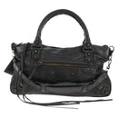 BALENCIAGA The First Hand Bag Leather 2way Black 103208 Auth am9518V-13