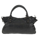 BALENCIAGA The First Hand Bag Leather 2way Black 103208 Auth am9518V-2