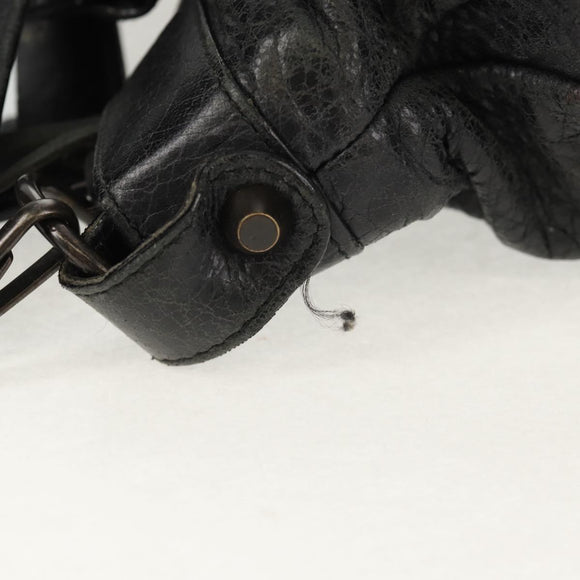 BALENCIAGA The First Hand Bag Leather 2way Black 103208 Auth am9518V