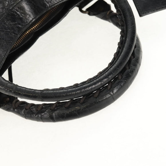 BALENCIAGA The First Hand Bag Leather 2way Black 103208 Auth am9518V