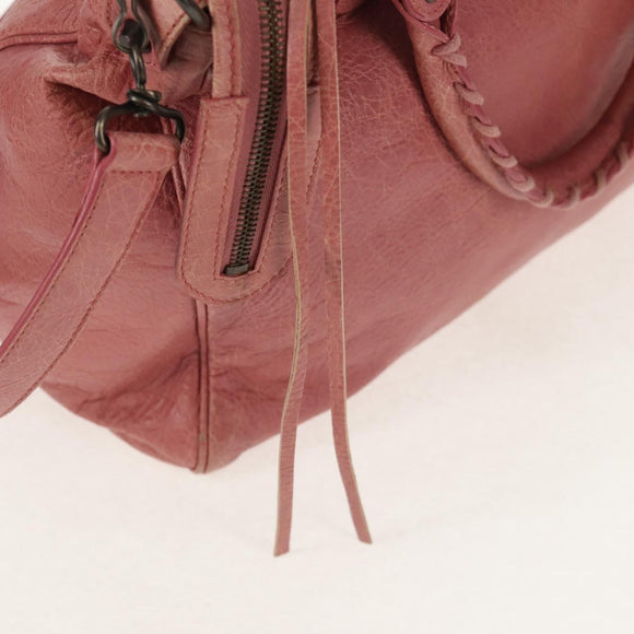 BALENCIAGA Classic Vero Hand Bag Leather 2way Pink 235216 Auth am9519V