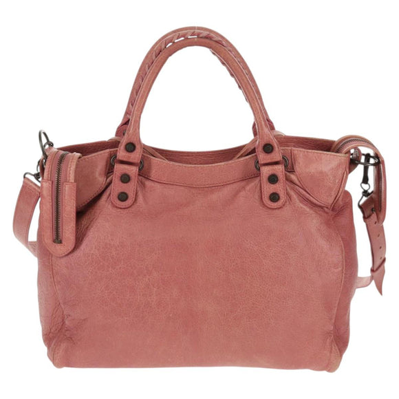 BALENCIAGA Classic Vero Hand Bag Leather 2way Pink 235216 Auth am9519V