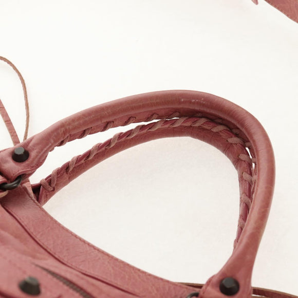 BALENCIAGA Classic Vero Hand Bag Leather 2way Pink 235216 Auth am9519V