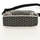 FENDI Zucchino Canvas Shoulder Bag Black Gold Auth am9520V-6