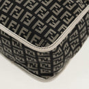 FENDI Zucchino Canvas Shoulder Bag Black Gold Auth am9520V-18