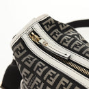 FENDI Zucchino Canvas Shoulder Bag Black Gold Auth am9520V-20