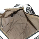 FENDI Zucchino Canvas Shoulder Bag Black Gold Auth am9520V-22