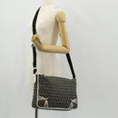 FENDI Zucchino Canvas Shoulder Bag Black Gold Auth am9520V-25