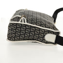 FENDI Zucchino Canvas Shoulder Bag Black Gold Auth am9520V-5