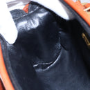 FENDI Pecan Canvas Mini Boston Bag PVC 2way Black Brown gold Auth am9531V-21