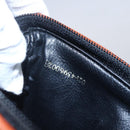 FENDI Pecan Canvas Mini Boston Bag PVC 2way Black Brown gold Auth am9531V-12