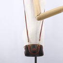 FENDI Pecan Canvas Mini Boston Bag PVC 2way Black Brown gold Auth am9531V-22