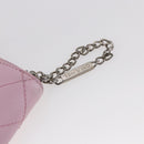 CHANEL Matelasse Cambon Line Long Wallet Leather Pink Silver CC Auth am9532-8