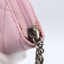 CHANEL Matelasse Cambon Line Long Wallet Leather Pink Silver CC Auth am9532-7
