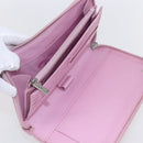 CHANEL Matelasse Cambon Line Long Wallet Leather Pink Silver CC Auth am9532-9